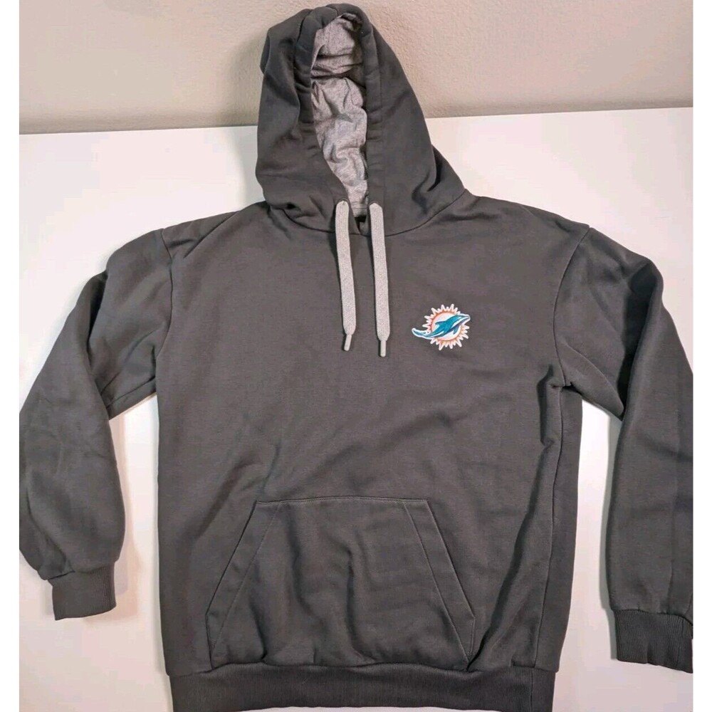 Miami Dolphins Pullover Hoodie Black Jacket Women’s Size Medium NFL Antigua